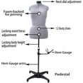 thumbnail image 3 of GEX Worldwide 70'' Gray Female Fabric Adjustable Mannequin Dress Form for Sewing Women's Mannequin Body Torso with Stand Medium, 3 of 9