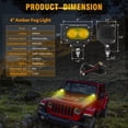 thumbnail image 4 of Faros antiniebla LED Auxbeam de 4 pulgadas y 60 W, color ámbar, impermeables para vehículos, 4 of 6