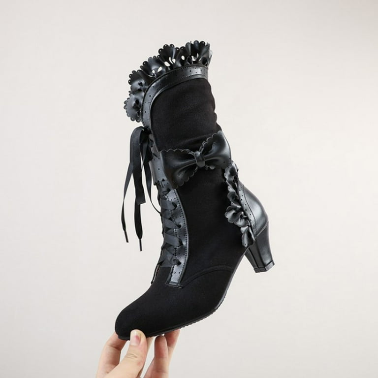 Boots with ribbon laces deals