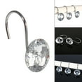 Crystal Shower Curtain Hooks 12pcs Decorative Rhinestone with Silver