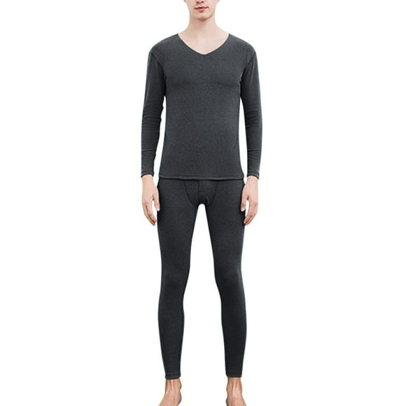 Ploknplq Long Johns for Men Thermal Underwear Mens Milk Silk Constant Temperature Seamless Autumn and Winter Thermal Underwear Set Clothes Trousers Thermal Shirts for Men Dark Gray L