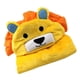 thumbnail image 3 of Manta con capucha para niños, manta ponible, suave y acogedora, capa de terciopelo coral con forma de animal para bebés y niños, león amarillo, 3 of 12