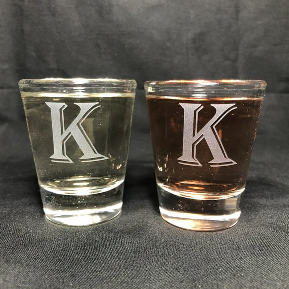 1.5OZ SHOT GLASS SET MONOGRAM K
