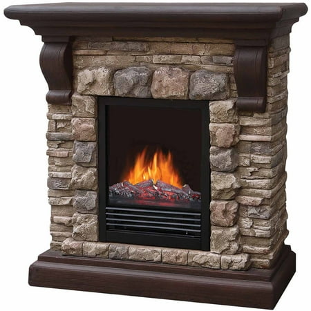 40 Polyfiber Electric Fireplace Tan Walmart Com