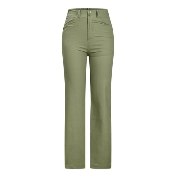 Pantalones de Pierna Ancha Para Mujer, de Moda, Informales, de Color Sólido, Divididos, A Media Cintura, Sueltos, Sin Cinturón, Elásticos, Pantalones Largos de Pierna Ancha Odeerbi ODB131096