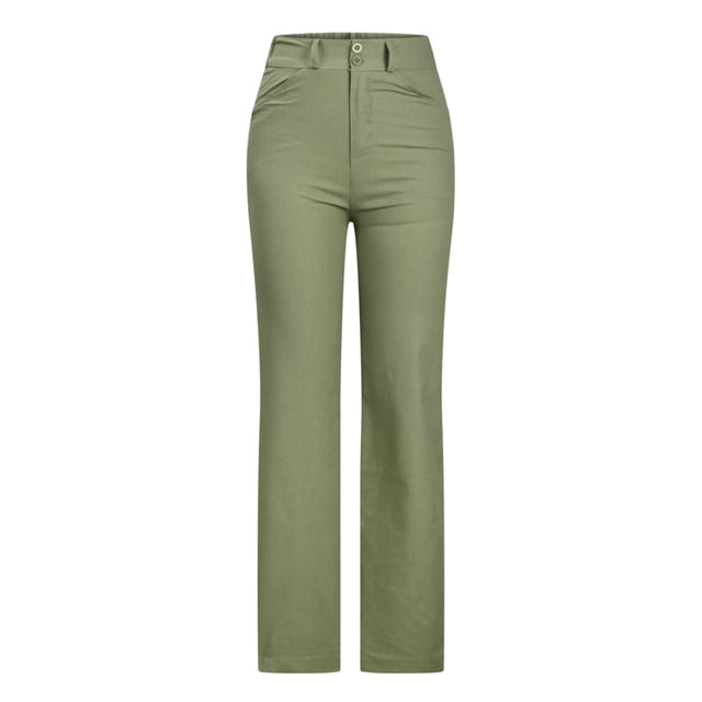 Pantalones de Pierna Ancha Para Mujer, de Moda, Informales, de Color Sólido, Divididos, A Media Cintura, Sueltos, Sin Cinturón, Elásticos, Pantalones Largos de Pierna Ancha Odeerbi ODB131097