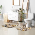 thumbnail image 6 of Yayeee Bath Rugs for Bathroom Floor Set of 2 Non Slip Fluffy Soft Absorbent Mat, Brown Flowers, 6 of 7
