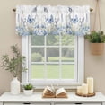thumbnail image 3 of Blue Daisy Plant Window Valance Curtain Flowers Butterfly Leaf Rod Pocket Short Curtain for Living Room, Bedroom & Kitchen Window Decor 42x18in, 3 of 8