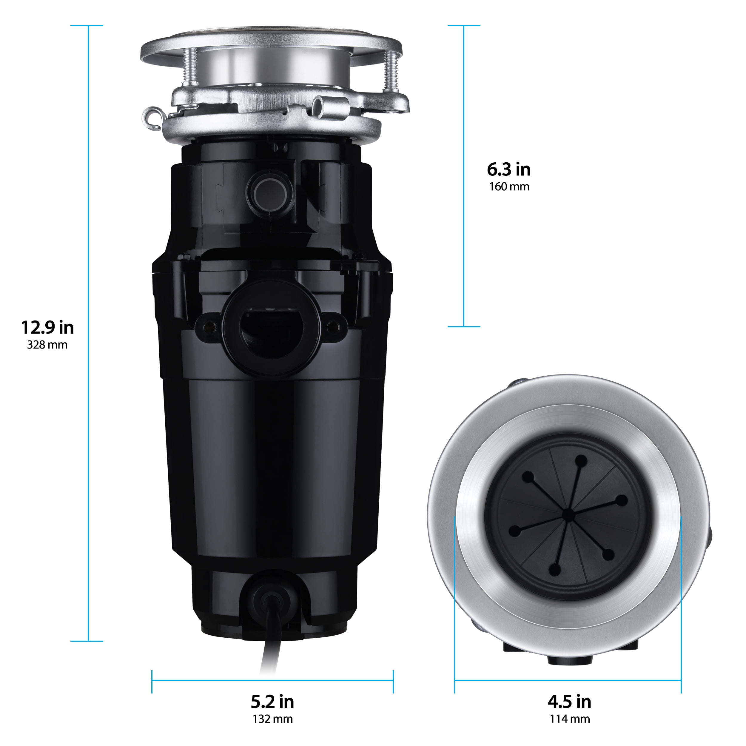 Waste Maid 1/3 HP Continuous Feed Corded Garbage Disposal 10-US-WM-048-3B