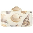 thumbnail image 5 of Yayeee Kids Hooded Towels Toddler Soft Absorbent Beach Bathing Wrap 50" x 23.5", Beige Watercolor Seashells, 5 of 5