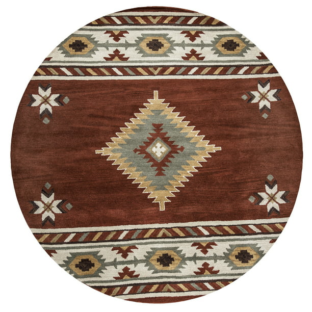 Rizzy Rugs Southwest Area Rug Su1822, 8 Foot Round Southwestern Rugs