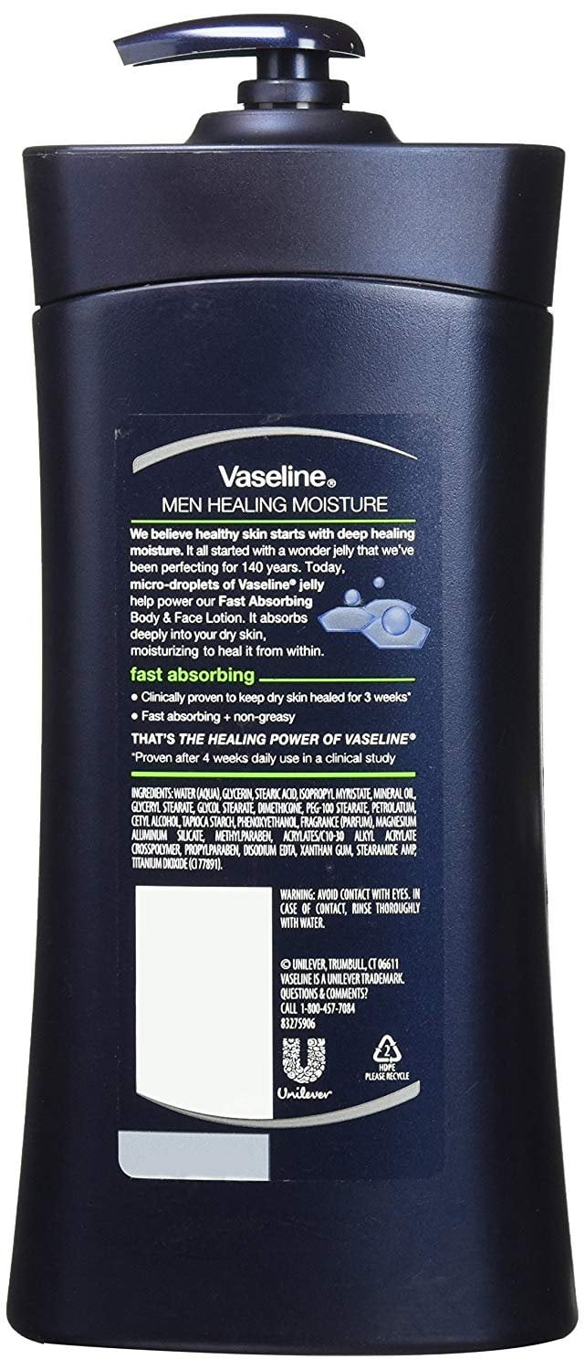 Vaseline Men Body and Face Lotion , 20.3 Ounce BottlePack of 2