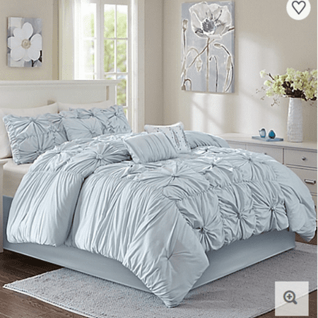 MarCielo 7 Piece Luxury King Comforter Set Light Blue Top ...