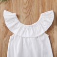 thumbnail image 5 of 2Pcs Infant Baby Girl Summer Outfit Set Cute Ruffle Crop Top + Floral Suspender Shorts Romper, 5 of 5