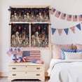 thumbnail image 5 of Independence Day Dog Cat Kitchen Curtains Valances 3 Piece Set, Watercolor Red Blue Stripe Star Flag Firework Rod Pocket Tier Curtain and Valance Drapes for Small Window 36 Inch Length for Bedroom, 5 of 9