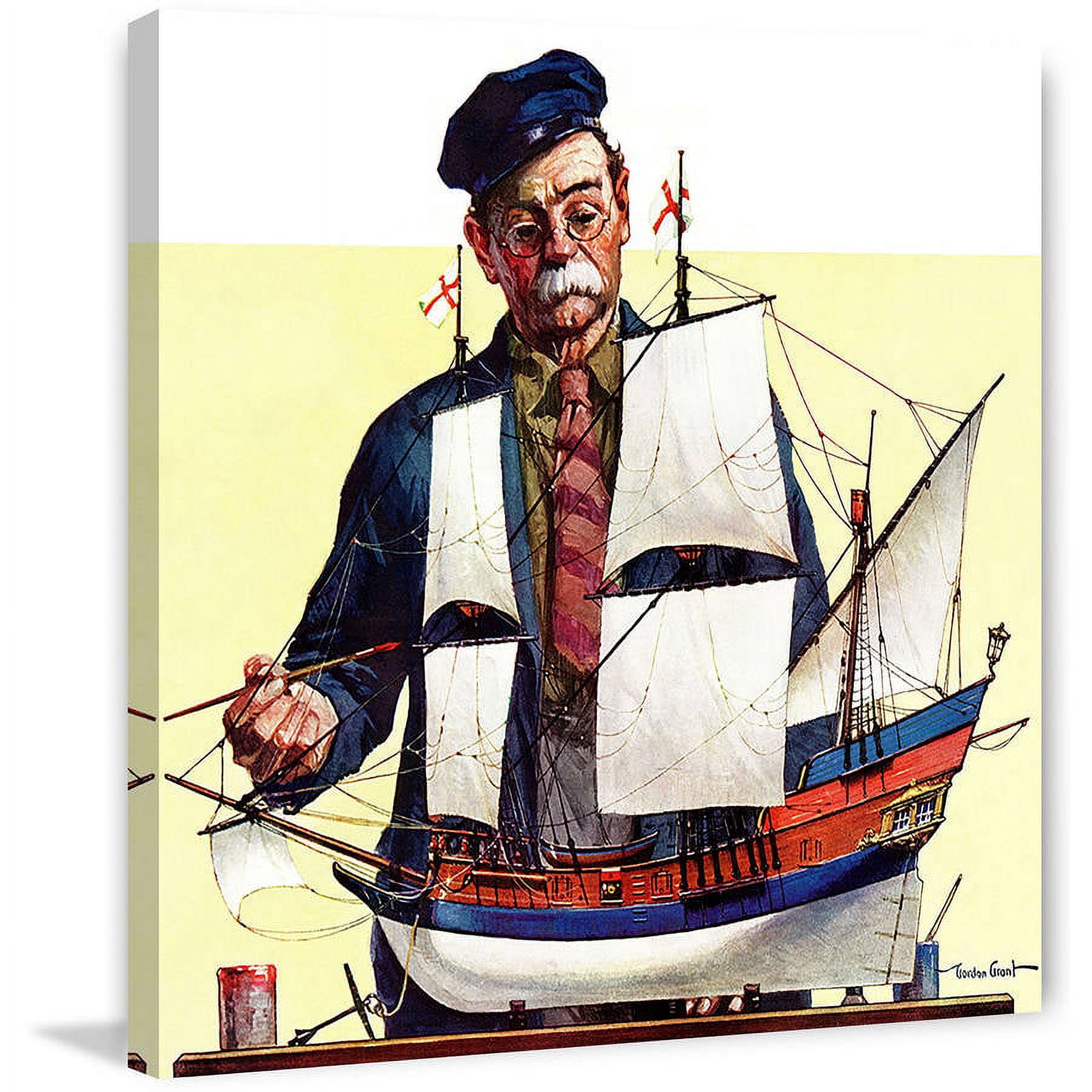 Marmont Hill - "Model Ship" Painting Print on Wrapped Canvas