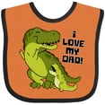 thumbnail image 3 of Inktastic I Love My Dad with Baby and Daddy Tyranasaurus Rex Boys or Girls Baby Bib, 3 of 4