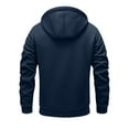 thumbnail image 3 of Men's Casual Zip Up Sherpa Lined Hoodie Sweatshirt Jacket (Navy M), 3 of 5