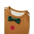 thumbnail image 5 of EYIIYE Family Matching Christmas Pajamas, Baby Romper/Gingerbread Man Bow Decor Print Tops and Pants Sleepwear Set, 5 of 10