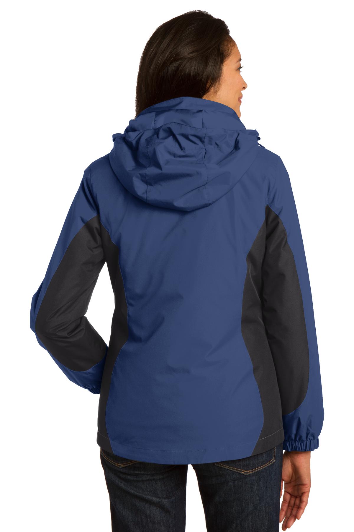 Port Authority Ladies Colorblock 3 in 1 Jacket-S (Admiral Blue/ Black/ Magnet Grey) - image 2 of 5