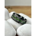 thumbnail image 4 of Metal Masters Mens Carbon Fiber Tungsten Carbide Ring Green Wood Wedding Band Gunmetal 8mm, 4 of 7