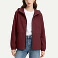 thumbnail image 5 of IUYRTFE Women Waterproof Hooded Rain Jacket Lightweight Zip Up Windbreaker for Travel Outdoor, 5 of 8