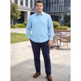 thumbnail image 2 of INSPIRE CHIC Men's Big & Tall Shirt Long Sleeve Button Down Casual Dress Shirts XL Blue, 2 of 5
