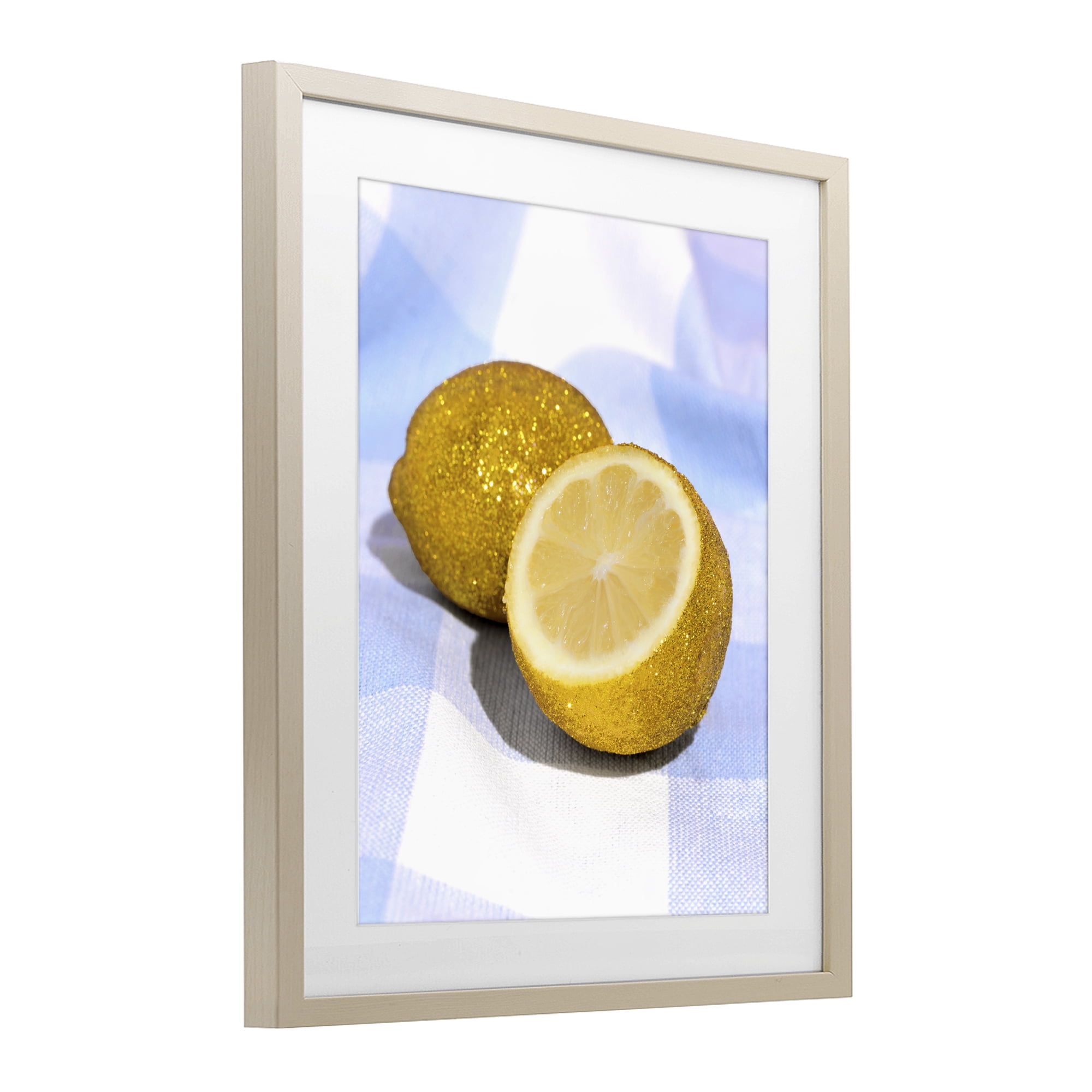 Stupell Industries Glimmer Lemon on Blue Birch Framed Print Under Glass, design by LISH Creative