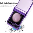thumbnail image 2 of for Samsung Galaxy Z Flip 5 Case Plating Frame Electroplate Clear Luxury Elegant Case Camera Protector Soft TPU Shockproof Protective 3 PCS Anti-Skid Galaxy Z Flip 5 Case -Purple, 2 of 12