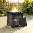 thumbnail image 3 of Outsunny Square Gas Fire Pit Table, Smokeless Firepit with Cover, Black, 3 of 10