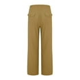 thumbnail image 3 of Flmaly vacation outfits for women High Waistband Womens Linen Beach Pants Casual Elastic High Waisted Wide Leg Loose Comfy Trousers With Pockets Vacation Outfits, 3 of 6