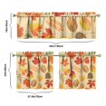 thumbnail image 6 of Fall Leaves Pumpkin Pattern Kitchen Curtains Set - Thanksgiving Harvest Season Rustic Autumn Decor Rod Pocket Panels, 6 of 6