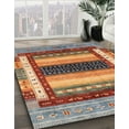 thumbnail image 3 of Ahgly Company Machine Washable Indoor Rectangle Abstract Brown Red Area Rugs, 7' x 9', 3 of 7