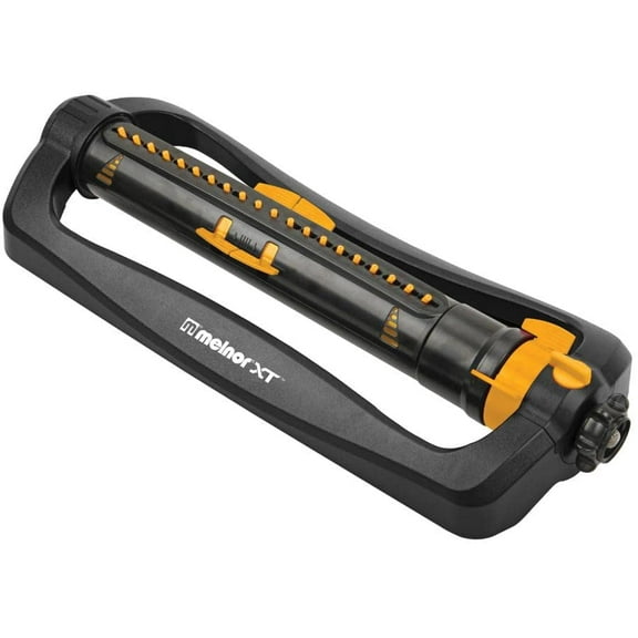 Melnor XT45200 Turbo Oscillating Sprinkler with Flow Control, 4,500 Sq. Ft., Adjustable Width and Range, Dirt-Resistant Drive - Black, Orange