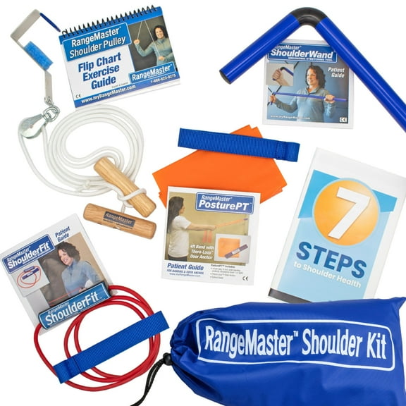 RangeMaster All in one Shoulder Strengthening and Home Therapy Pro Kit │ Physical Therapy Tool │ Aids in Recovery and Increasing Mobility │ Comprehensive Exercise Guide