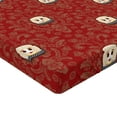 thumbnail image 2 of Ambesonne Emoji Art Fitted Sheet, Renaissance Damask Faces, Twin Size, Ruby and Cream, 2 of 3