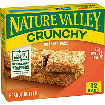 Nature Valley Crunchy Granola Bars Peanut Butter 6 - 2 Bar Pouches 1.49 Ounce Each