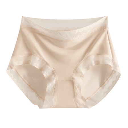 Fulorrnie Underwear for Women Seamless Briefs Comfort High Waisted Panties Cute Elastic Waist Antimicrobial Protection Breathable Panty Beige M
