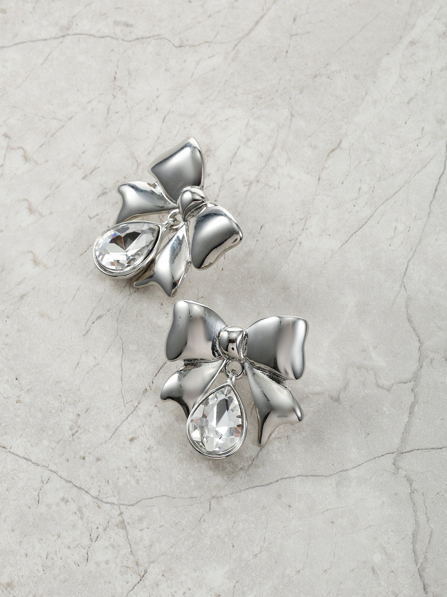Packed Party Bow Drop Crystal Earrings