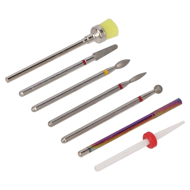 Juego de brocas para pulir uñas, 7 piezas de brocas de cerámica para uñas, brocas de cerámica para uñas, brocas para pulir uñas diseñadas meticulosamente