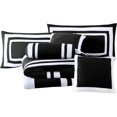 thumbnail image 3 of Bilot 7-Piece Caprice Black/White Square Pattern Hotel Bedding Comforter Set, Queen, 3 of 5