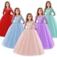 thumbnail image 2 of Vestido de niña Vestido de princesa de encaje de manga larga Vestido largo de tamaño de anfitrión de niña, 2 of 5