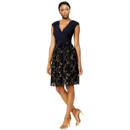 - SLNY Fashions Plus Size Surplice Glitter Embellished Dress