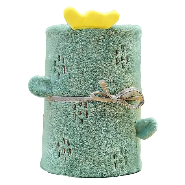 Inteprter Manta de franela de animales de dibujos animados, sofá de 2 lados, alfombra para siesta de dormitorio para niños y adultos, viajes al aire Decoración del hogar Cactus Inteprter HA002475-04