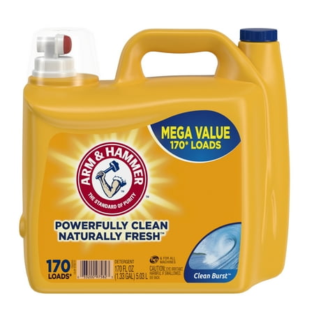 Arm &Amp; Hammer Liquid Laundry Detergent Soap, Clean Burst Fresh, 170 Fl Oz, 170 Loads