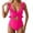 Hot Pink, variant on WAYUTE Womens One Piece Swimsuits Swimsuit for Ruffle Bathing Suit V Neck Ruched Swim Suit Cutout Swimwear