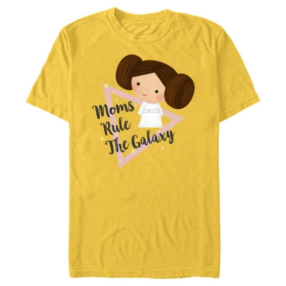 Star Wars Kawaii Princess Leia Moms Rule The Galaxy - Short Sleeve Blended T-Shirt for Adults - Customized-Yellow
