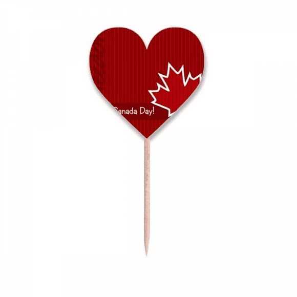 Canada Flavor Happy Canada Day Toothpick Flags Heart Lable Cupcake Picks