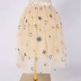 thumbnail image 2 of CUZIBR Kids Girls Dance Start Sequins Skirts Elastic Waist Midi Length Party Ballet Skirt Prince Birthday Wedding Casual Dailywear,Beige,6-7 Years, 2 of 4