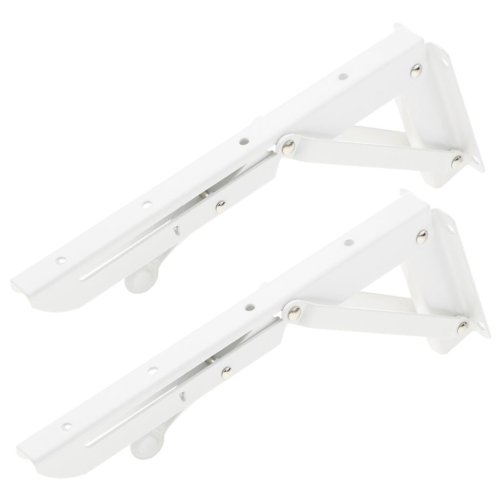 WLPZXP 2 Pieces Folding Shelf Brackets K Type Spring Steel Brackets Shelf Hardware 10inch
